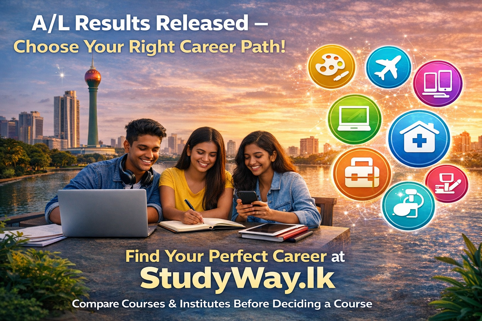 A/L ප්‍රතිඵල නිකුත් වුණා – ඔබට ගැලපෙන වෘත්තීය මාර්ගය තෝරන්නේ මෙහෙමයි 🚀