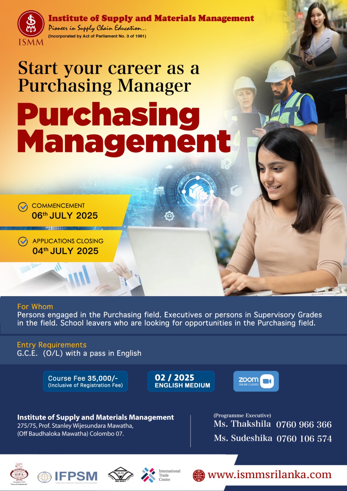Course in Purchasing Management (English ) 2/2025 commencing on 06-07-2025