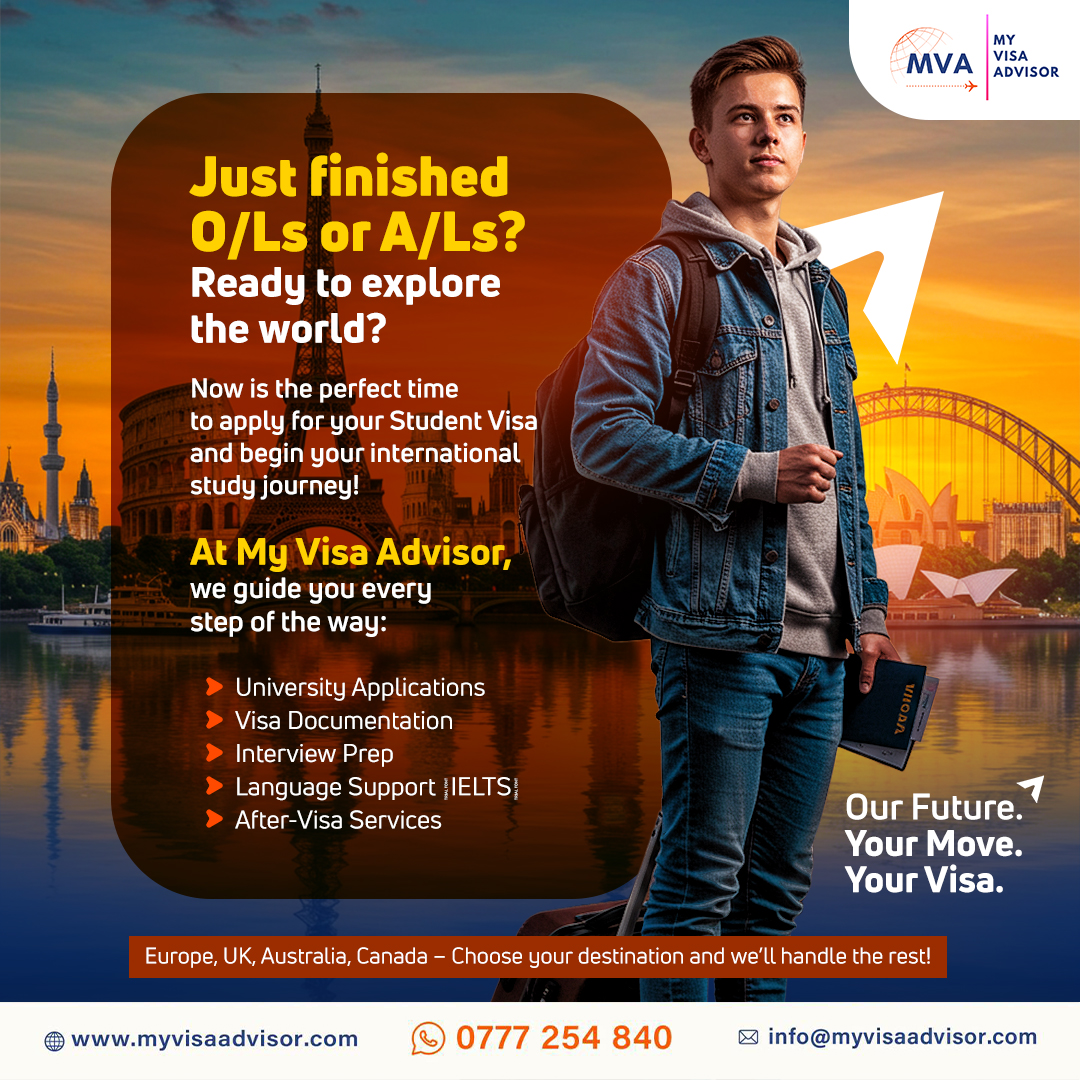 🎓 Just finished O/Ls or A/Ls? 🌏 It’s your time to explore the world and begin your international study journey! ✈️