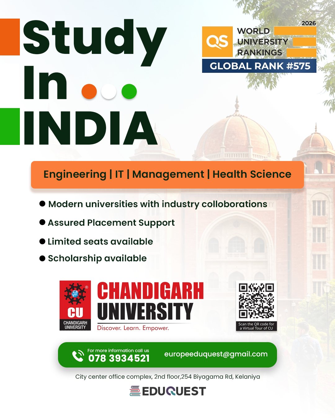 Study in India at the globally ranked Chandigarh University!