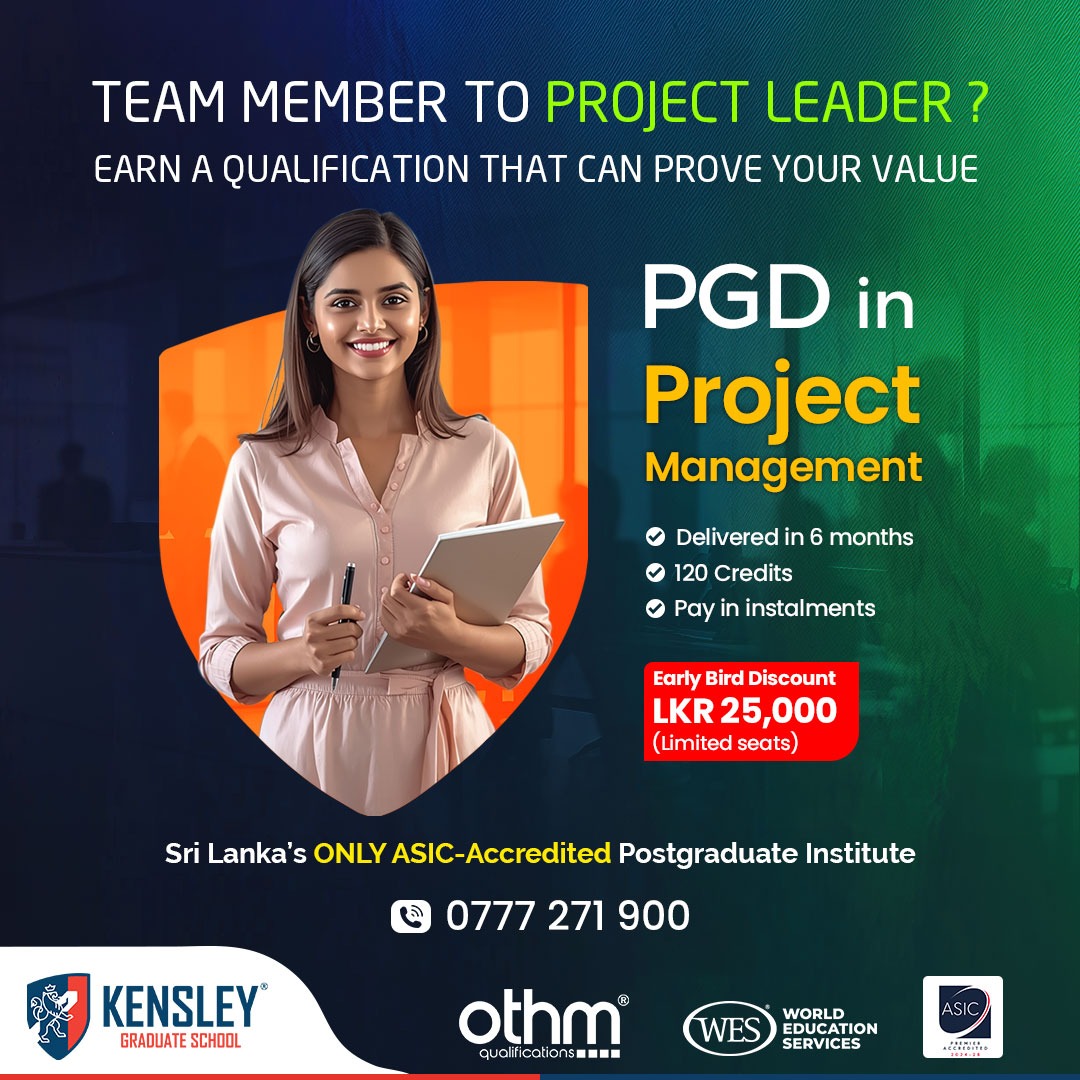 Level 7 Postgraduate Diploma in Project Management at Kensley Graduate School.