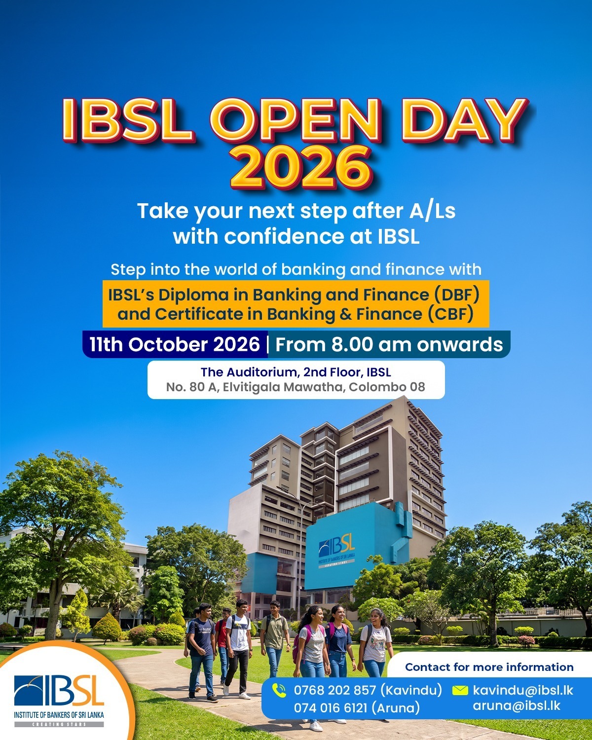 IBSL Open Day 2026 – Your Next Step After A/Ls Starts Here!