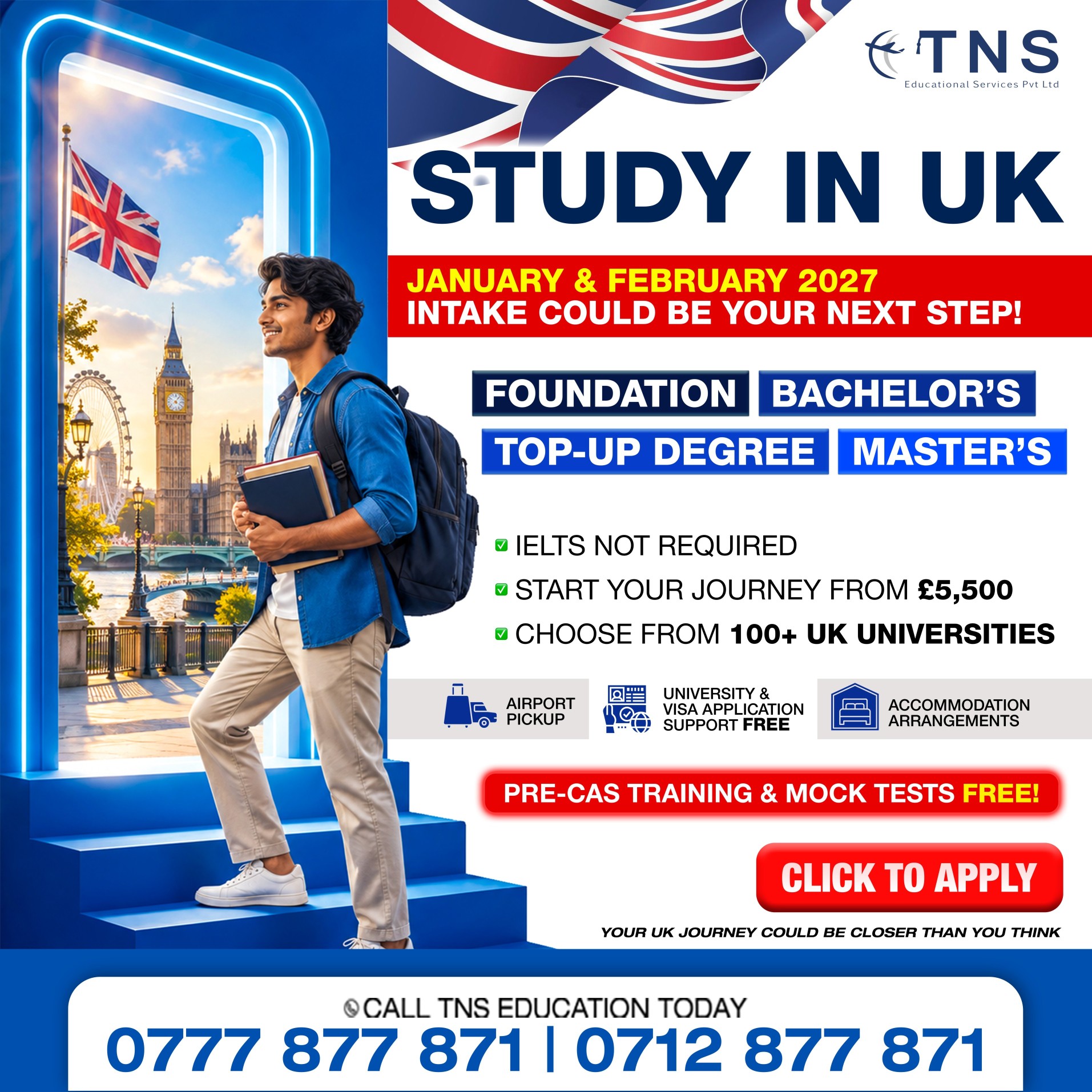 STUDY IN UK – JANUARY & FEBRUARY 2027 INTAKE!
